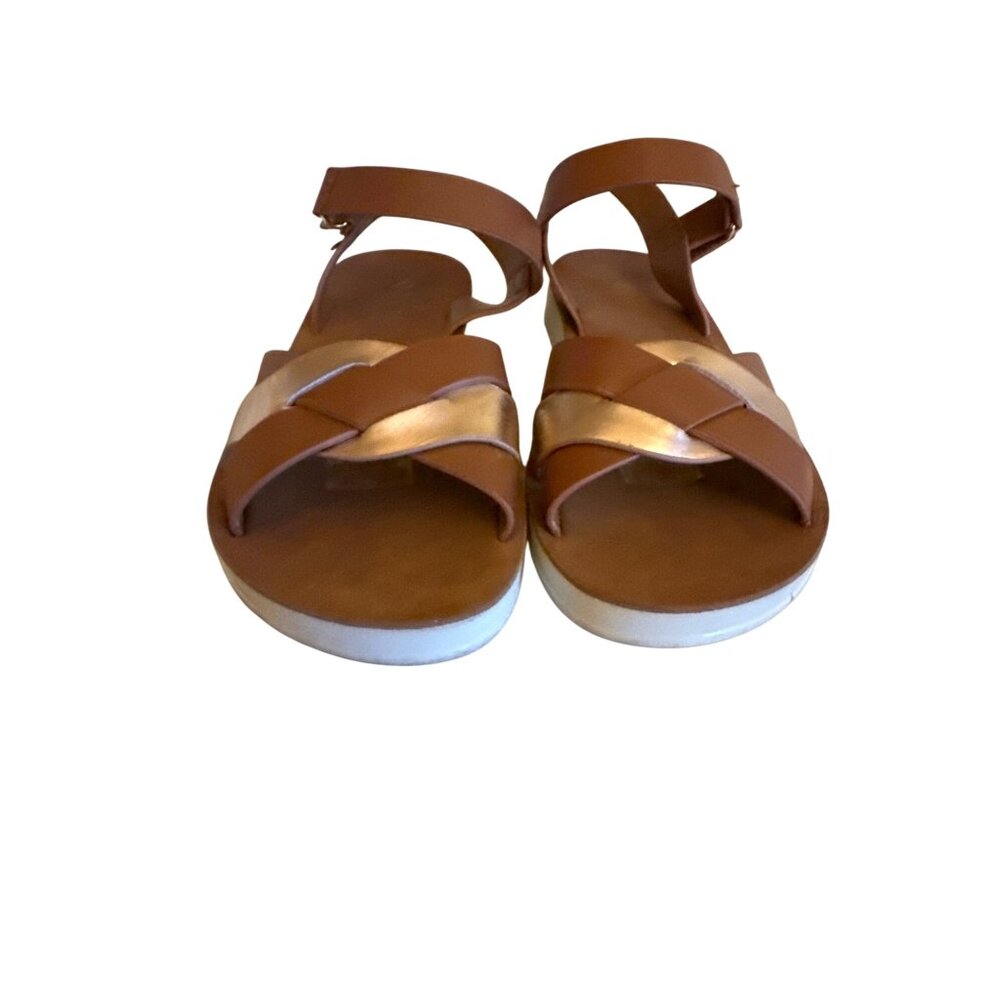 Patrizia By Spring Step Girls Sandals Size 30 Brown Gold Faux Leather - Picture 4 of 5